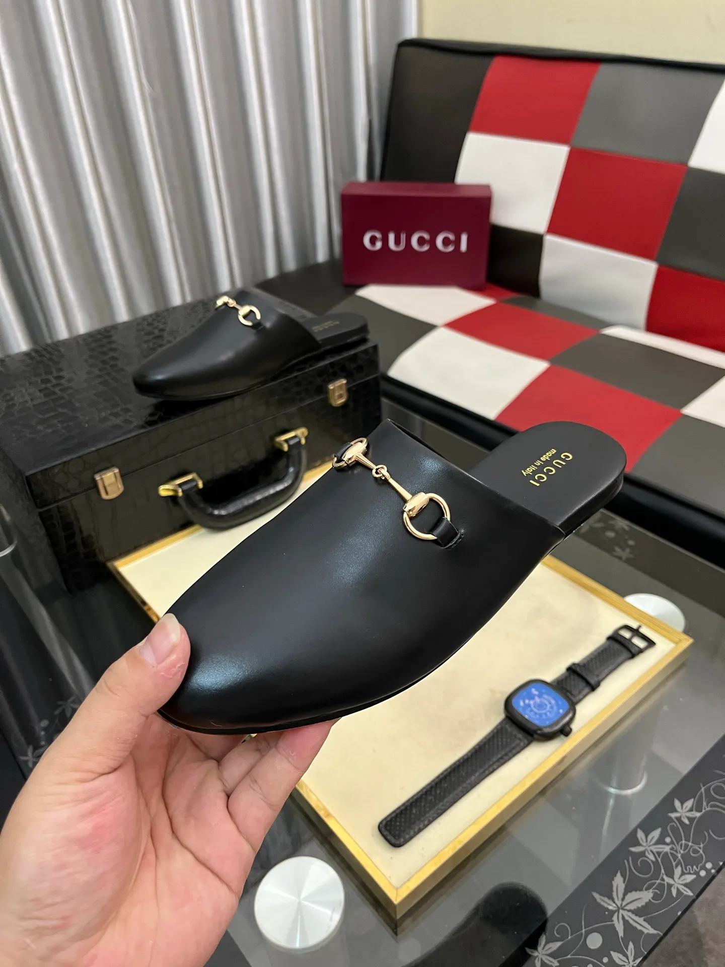 Men's shoes 💰480⌚️⌚️[Gucci] 2024 new season half-slip men's shoes, made of Italian imported first-layer frosted cowhide➕sheepskin lining, original hardware buckle, original combination wear-resistant outsole, real shot 🎬 Very comfortable on the feet, size 36-44